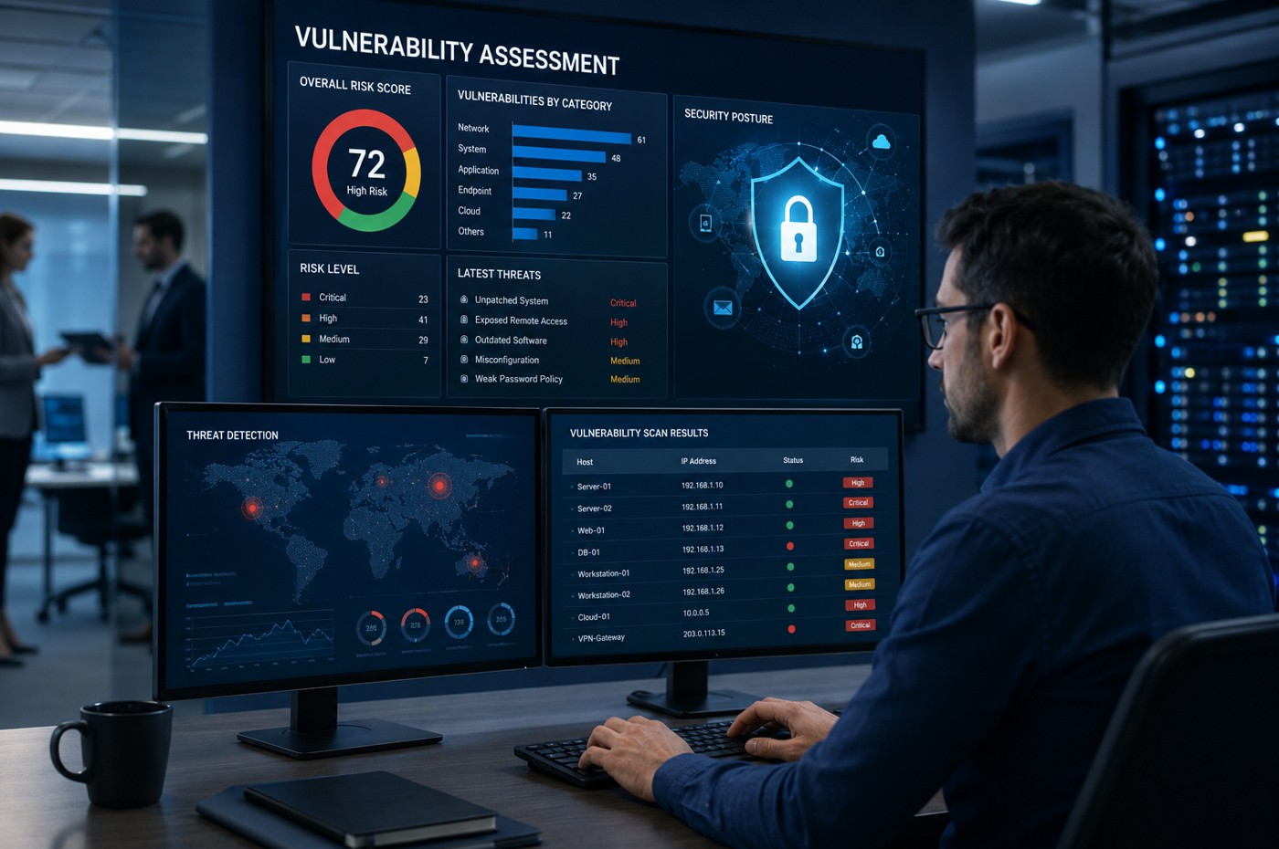 External vulnerability assessment and internet-facing security scanning