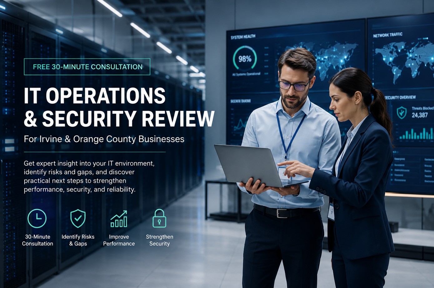 IT operations and security review consultation for Irvine and Orange County businesses