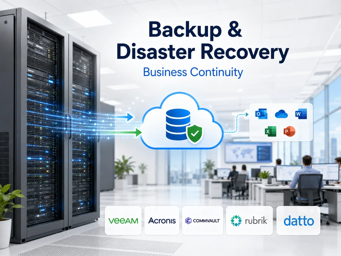 Backup and disaster recovery business continuity graphic
