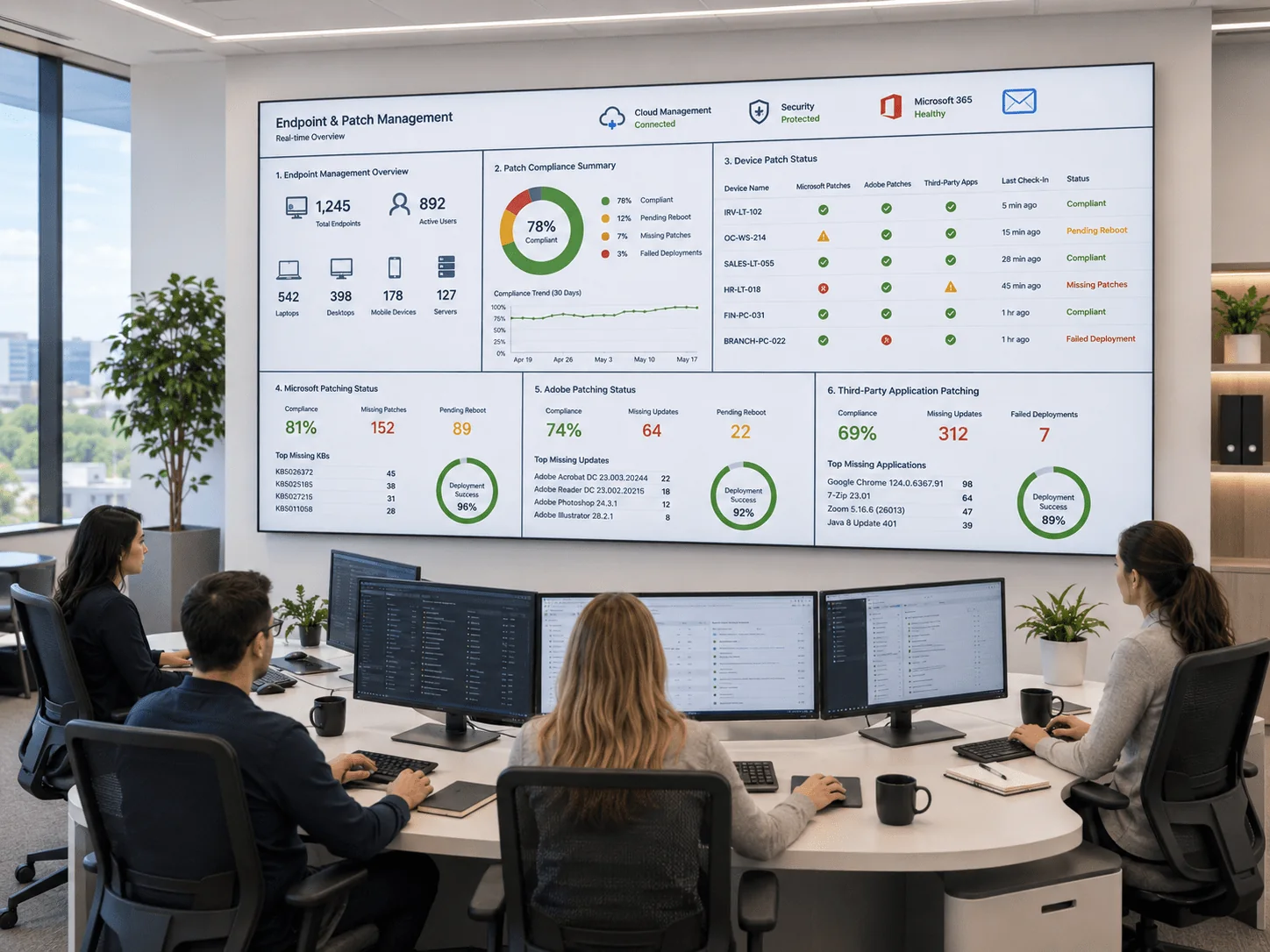 Endpoint management and patching dashboard