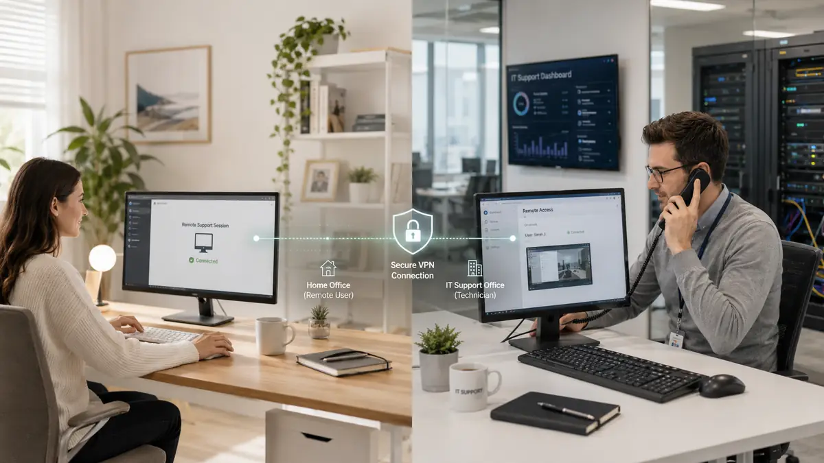 Remote Workforce Security Check 3 Cloud services and secure remote access visualization