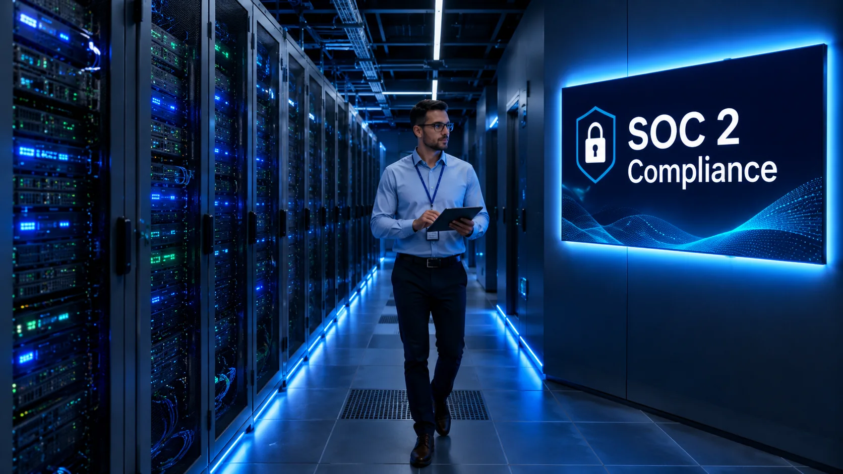 SOC 2 compliance readiness review in a secure data center