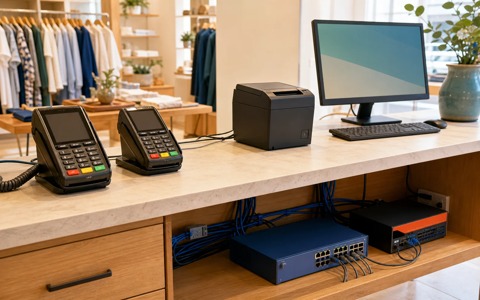 Secure payment terminals and segmented retail network environment