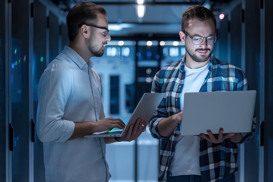 Engineers in a data center, independent Intune audit for MSP clients