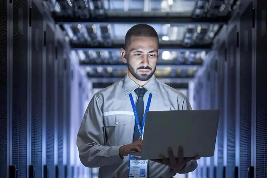 How to Test Your Website’s CCPA Opt-Out and Global Privacy Control 6 Systems administrator with a laptop in a server aisle